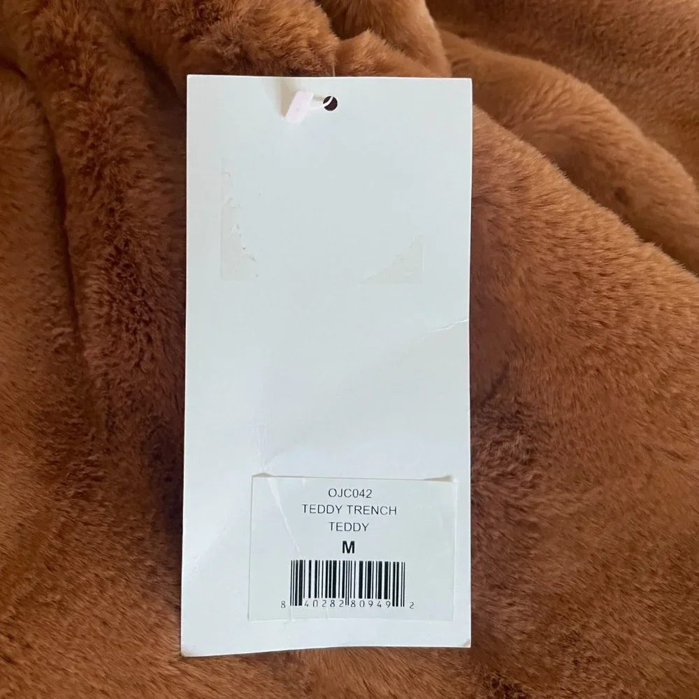 NWT Juicy Couture Sz Medium Teddy Trench Coat Brown Long Women - Picture 10 of 15